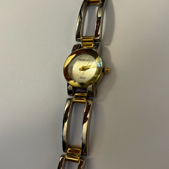 ARMITRON NOW Vintage Minimalistic Two Tone Stainless Steel Quartz Wrist Watch - Picture 3 of 9